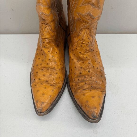 Vintage Villano Ostrich Boots Mens Size 9.5 EE Very Good Condition - Picture 2 of 11